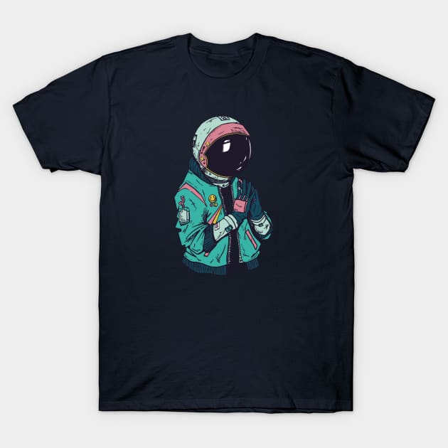 Cool Cyberpunk Astronaut Illustration T-Shirt by SLAG_Creative